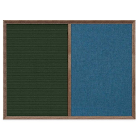 United Visual Products Enclosed Corkboard, 1 Door, 72"x36", 4" Fra, UV3425-SATIN-COBACC UV3425-SATIN-COBACC